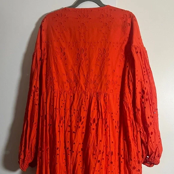 ASOS Vibrant Orange Long Sleeve Dress - Picture 11 of 12